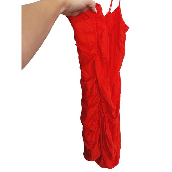 WeWoreWhat Ronnie Ruched Mini Dress Red Small Baddie Chic Clubwear Spicy Event - Picture 5 of 7